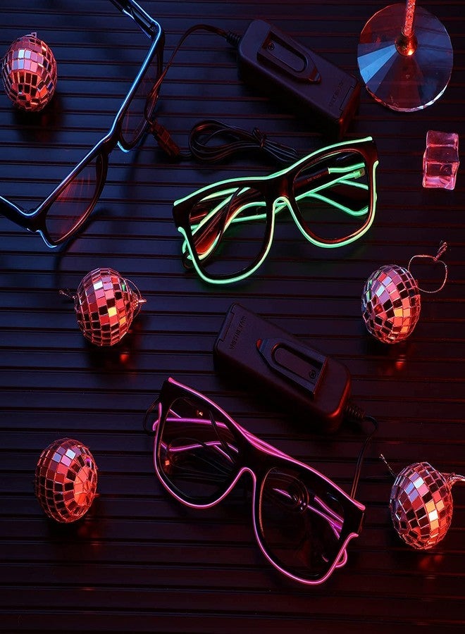 KANABEE نظارات KANABEE المضيئة بتقنية LED، نظارات نيون سلكية لحفلات الرقص الصاخبة، نظارات تتوهج في الظلام، مثالية لحفلات الأزياء التنكرية وحفلات موسيقى الرقص الإلكترونية، هدايا لحفلات الكريسماس المتوهجة - متعددة الألوان - Image 3